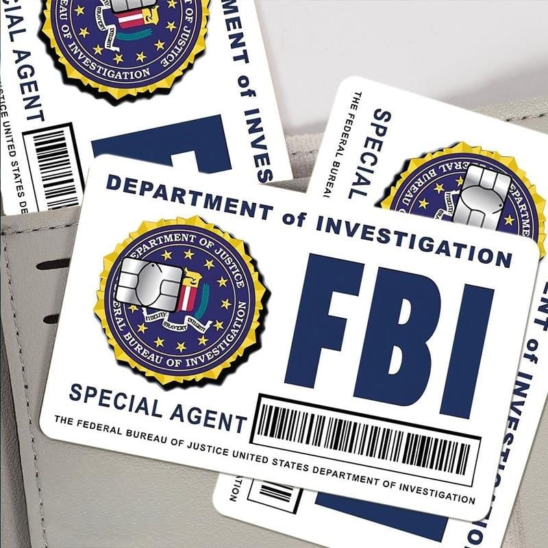 🔥Zestaw skórek kart tajnego agenta: wzory FBI/ICE • Naklejki do cosplayu i na prezenty