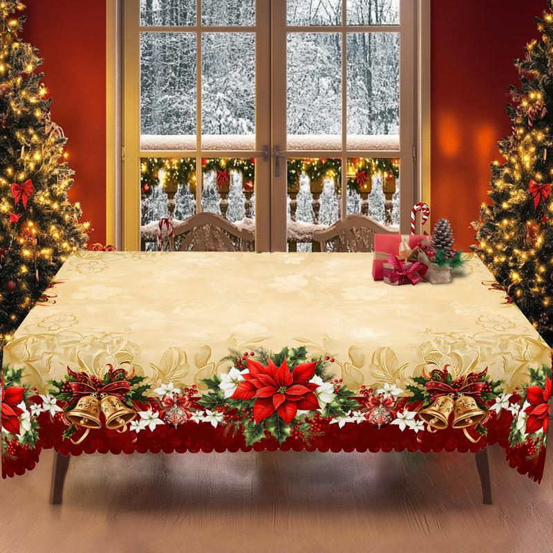 Prabangi kalėdinė staltiesė – žavingas Kalėdų Senelio ir elnio motyvas džiaugsmingoms akimirkoms su šeima-LT