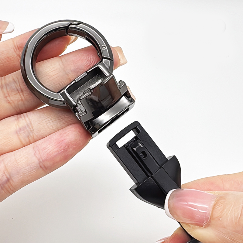 Brelok do kluczy SnapLock™ Tactical Quick-Release — metalowy brelok do kluczy samochodowych bez śrub z wytrzymałym paskiem TPU