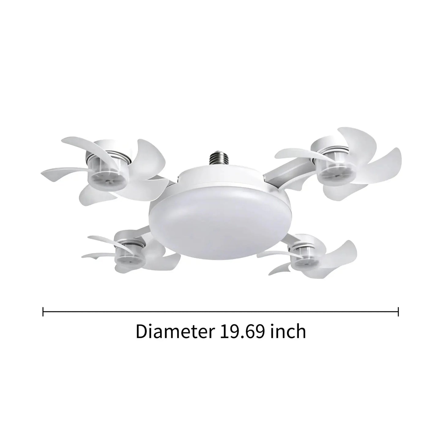 Nowoczesna lampa z wentylatorem sufitowym na gwint E27 (model 2026) – cichy wentylator LED 2 w 1 ze sterowaniem pilotem
