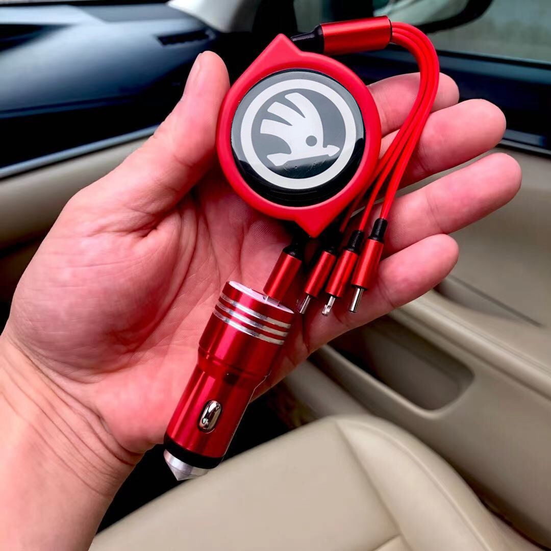 Αποσπώμενο καλώδιο δεδομένων αυτοκινήτου 3 σε 1 + δωρεάν φορτιστής αυτοκινήτου-GR