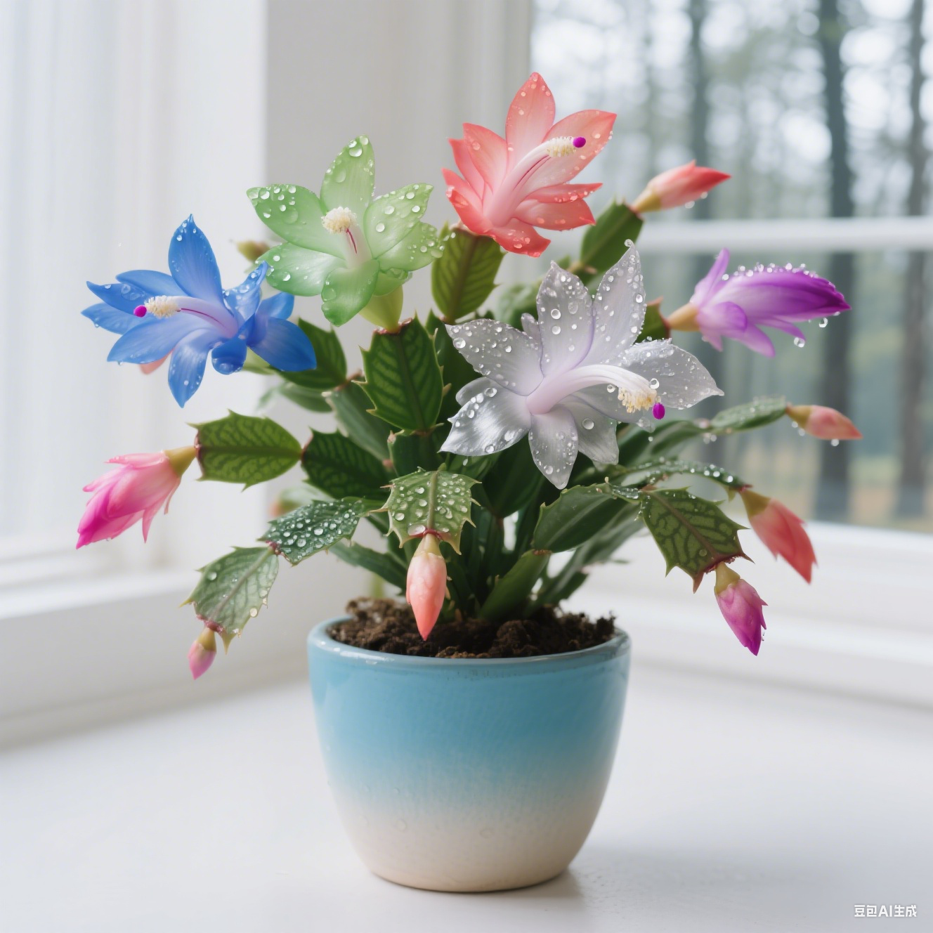 🦀Mieszane kolory cebul Schlumbergera – łatwe w pielęgnacji kwiaty w każdym odcieniu, nawet zimą ❄️🌈