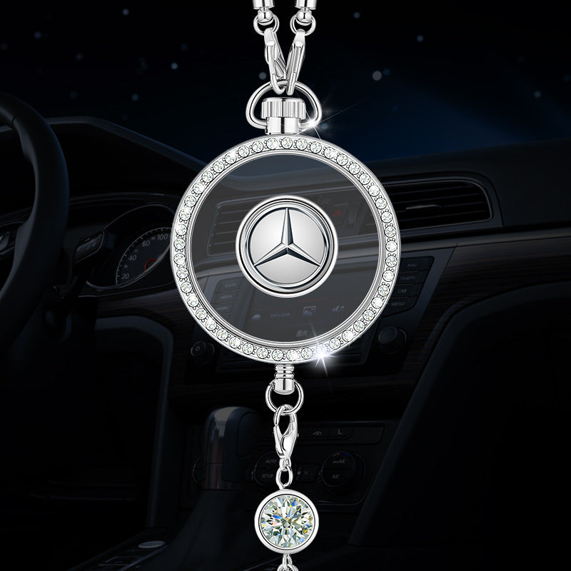 Automobilio aromaterapijos logotipo pakabukas iš metalo ir deimantų-LT