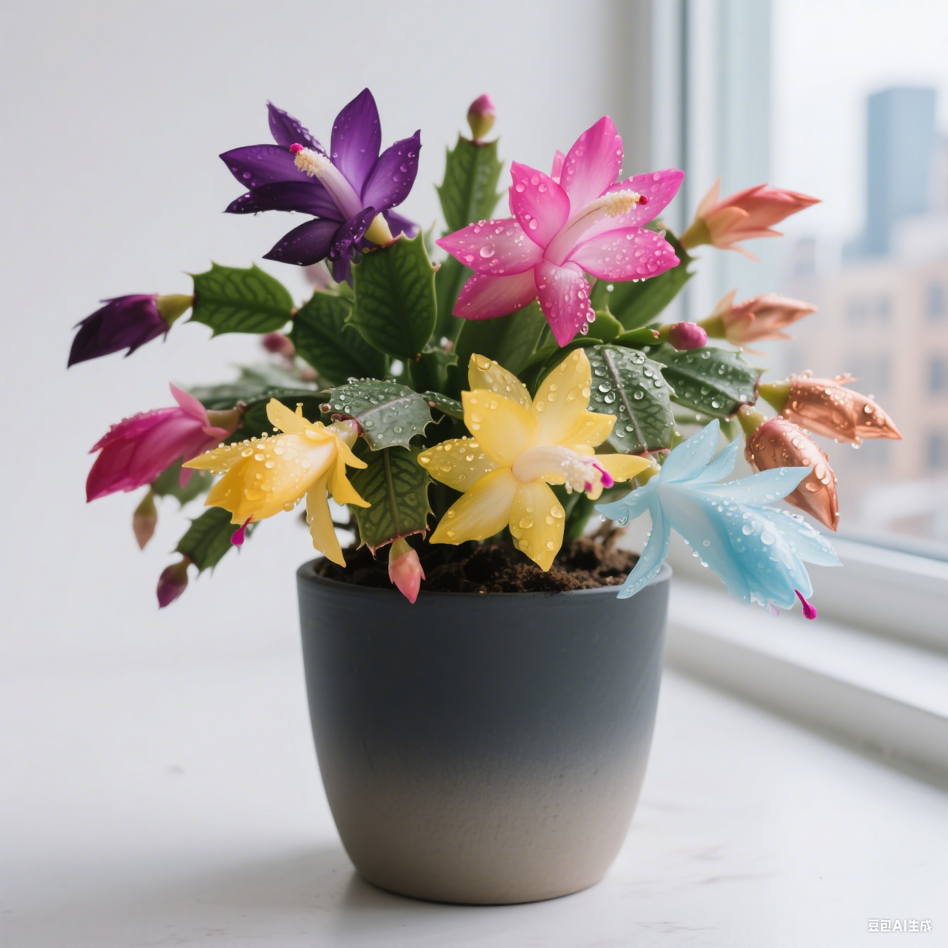 🦀Mieszane kolory cebul Schlumbergera – łatwe w pielęgnacji kwiaty w każdym odcieniu, nawet zimą ❄️🌈