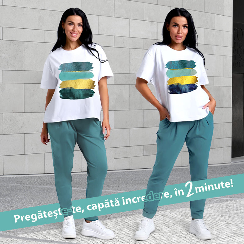 💥🍃 Šik dvodelni komplet za vsak dan - udoben in eleganten ✨-SI