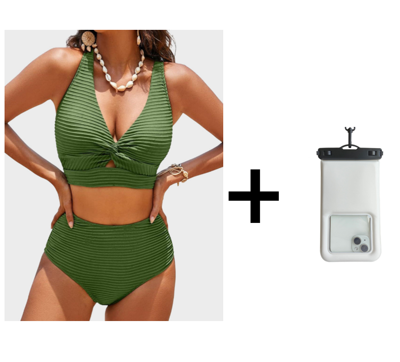 👙Aukšto liemens bikinio komplektas-LT