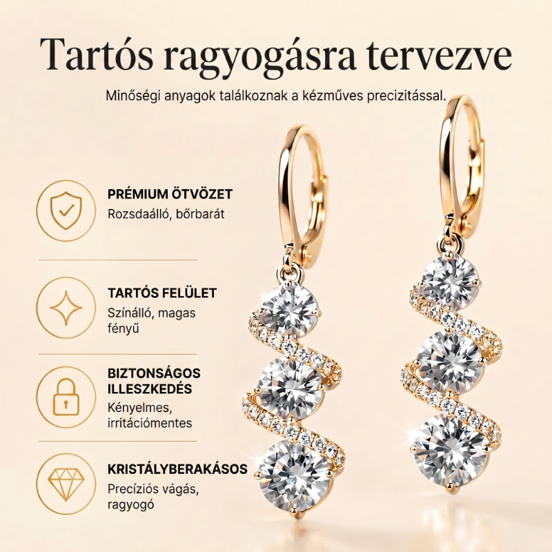 💎👗 Asymetryczne spiralne i wiszące kolczyki ✨