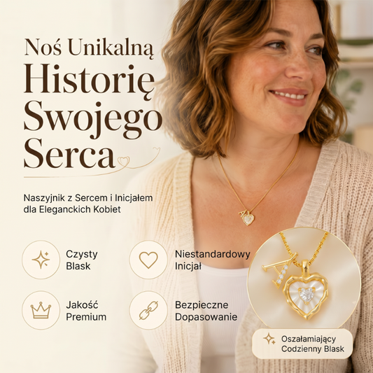 💖 Naszyjnik z literą w kształcie serca z drobnymi brylantami｜✨ Romantyczny i uniwersalny – płatność przy odbiorze