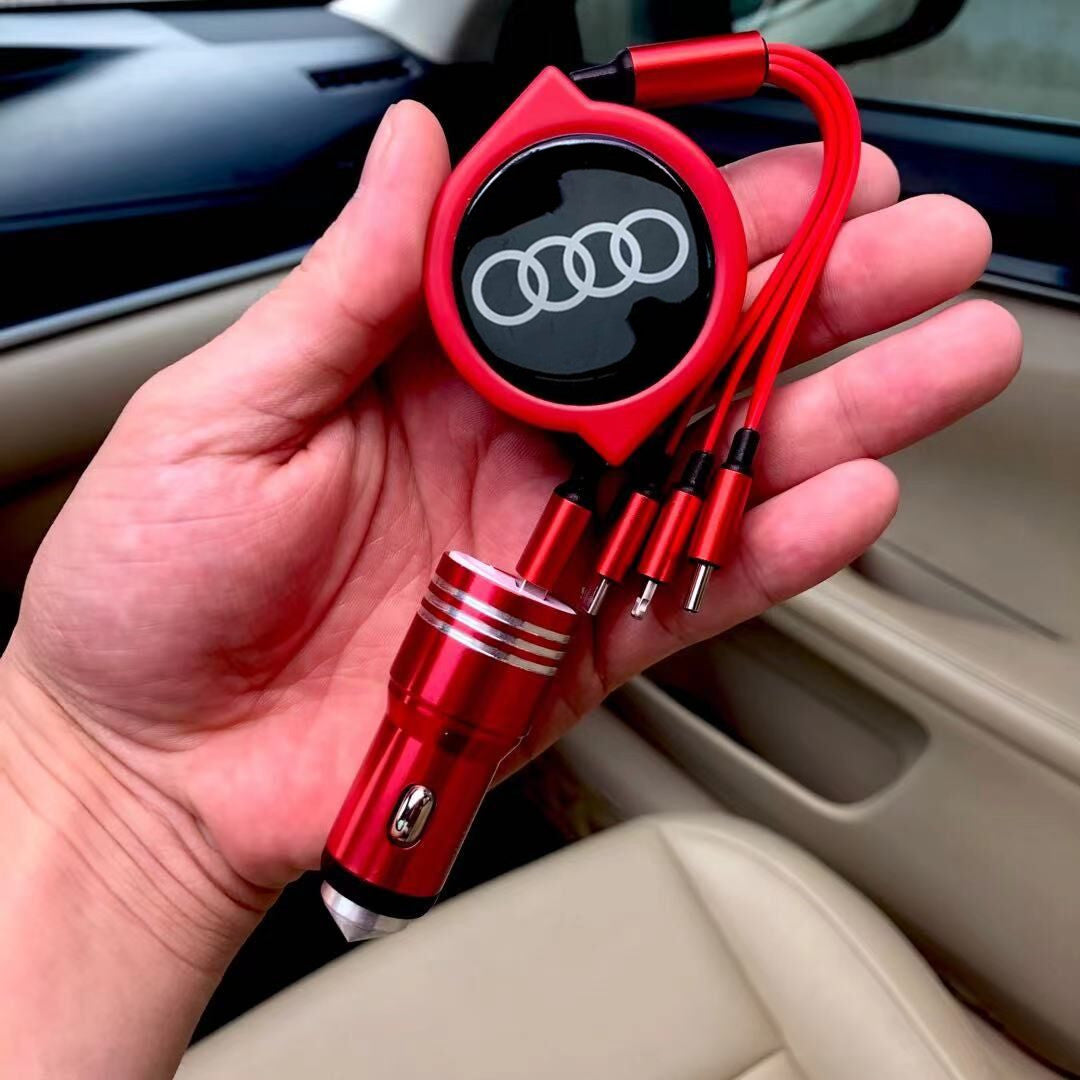 3 σε 1 ανασυρόμενο καλώδιο δεδομένων αυτοκινήτου + δωρεάν φορτιστής αυτοκινήτου-LT