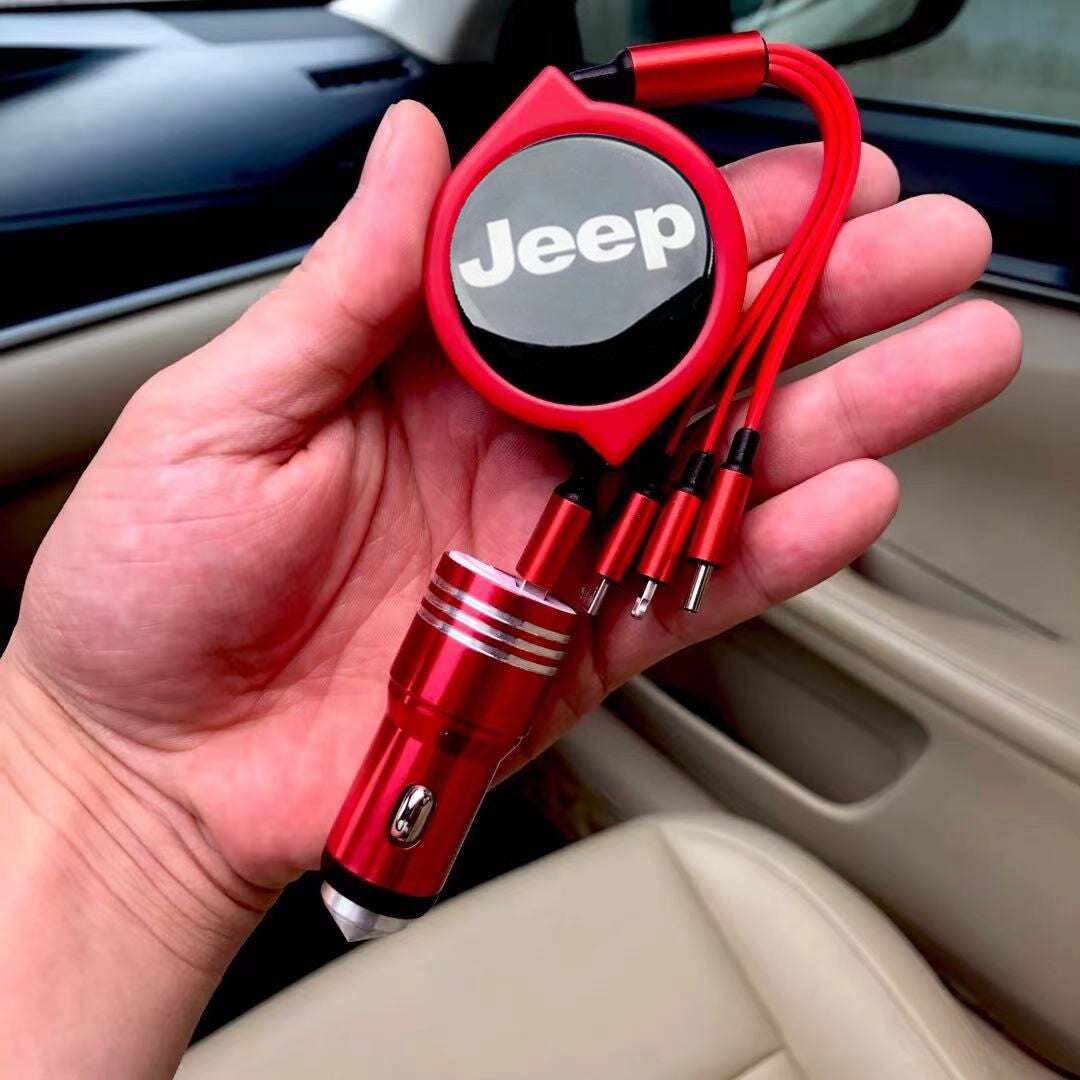 3 σε 1 ανασυρόμενο καλώδιο δεδομένων αυτοκινήτου + δωρεάν φορτιστής αυτοκινήτου-LT