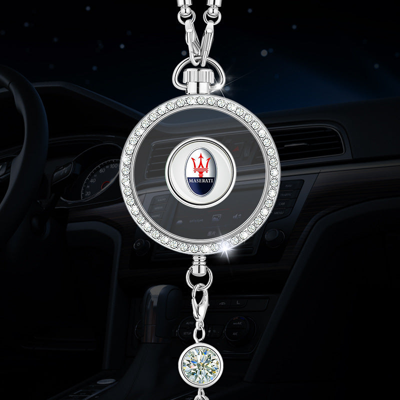 Μενταγιόν με λογότυπο αρωματοθεραπείας αυτοκινήτου από μέταλλο και διαμάντια-GR