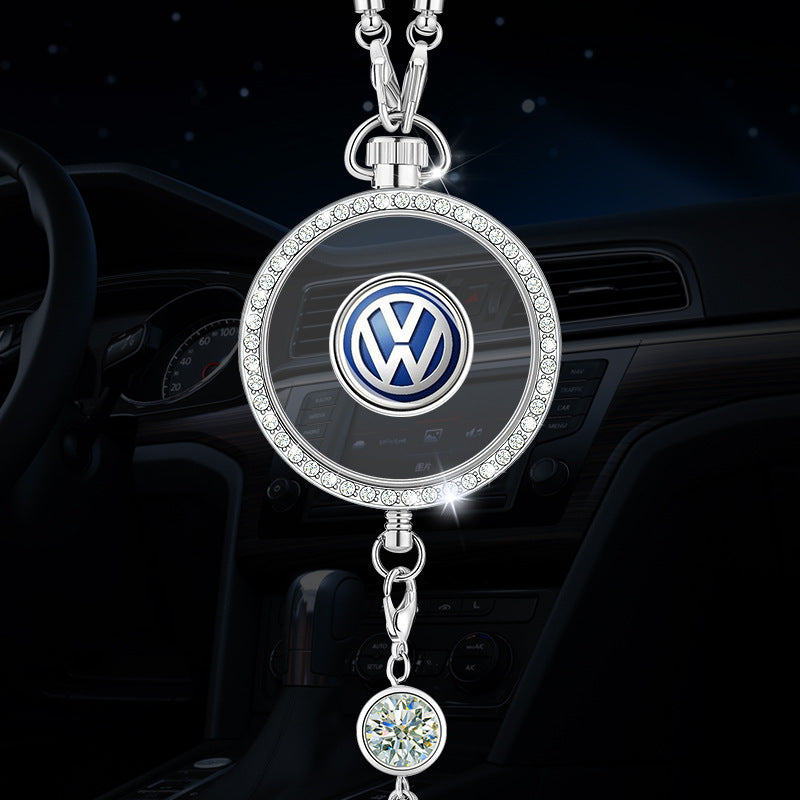 Automobilio aromaterapijos logotipo pakabukas iš metalo ir deimantų-LT