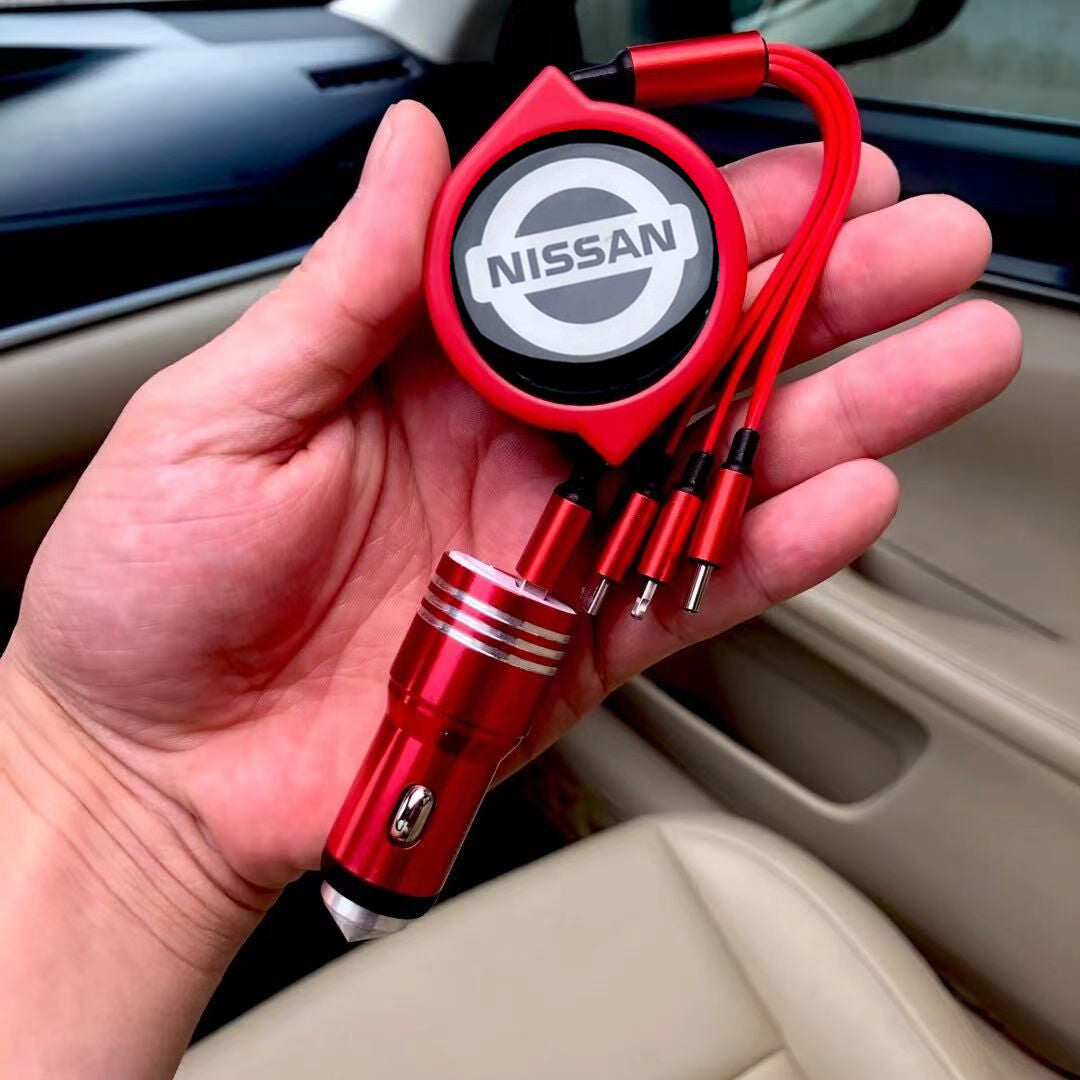 3 σε 1 ανασυρόμενο καλώδιο δεδομένων αυτοκινήτου + δωρεάν φορτιστής αυτοκινήτου-LT