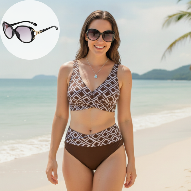 👙🌊Dwuczęściowy damski komplet bikini z wysokim stanem