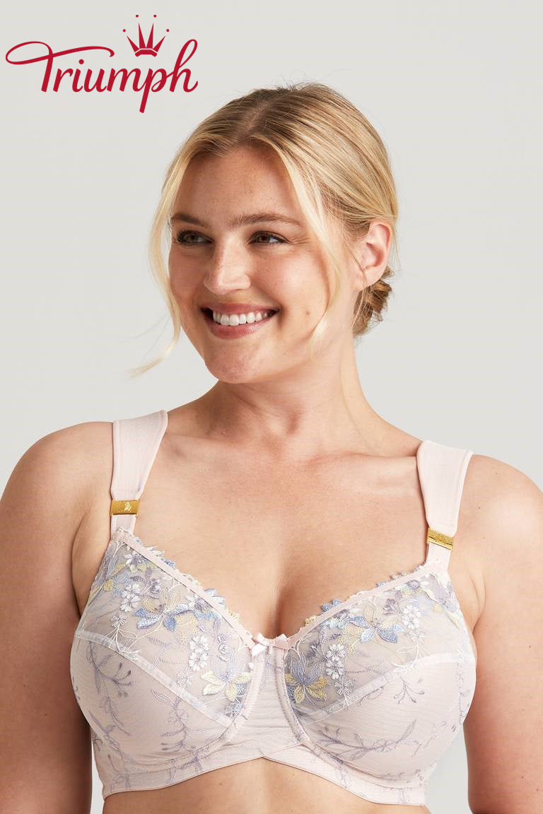 Triumph - (3 τεμ.) Σουτιέν push-up με κεντημένα λουλούδια-GR