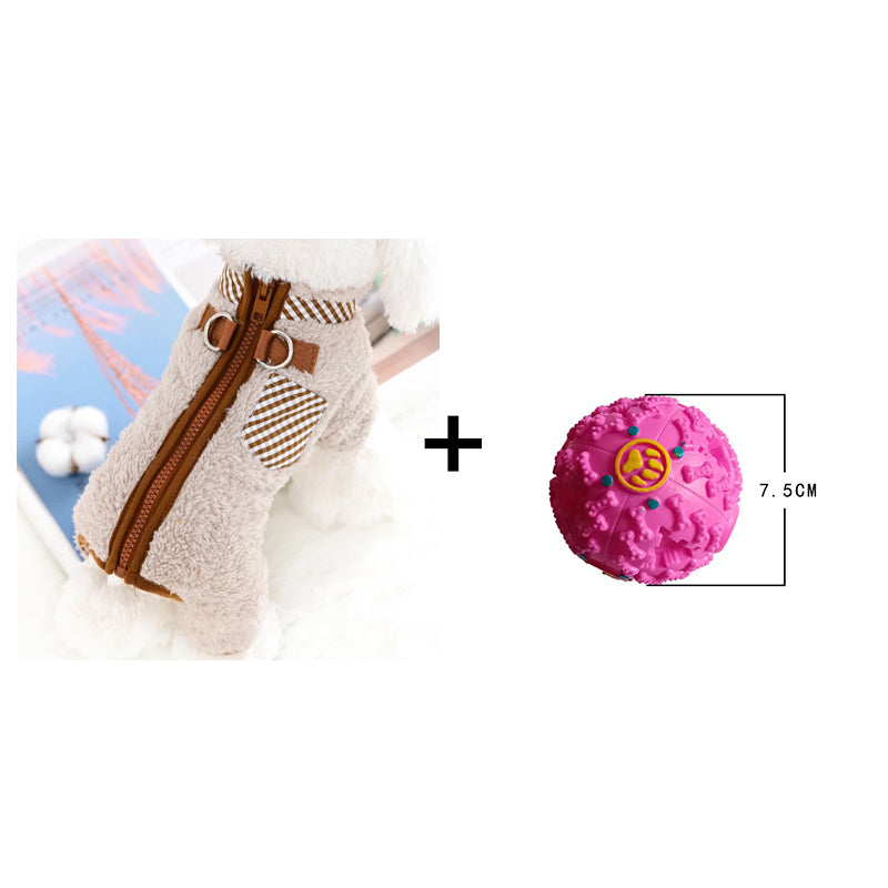 Zimowy przytulny płaszcz dla zwierząt z pierścieniami D