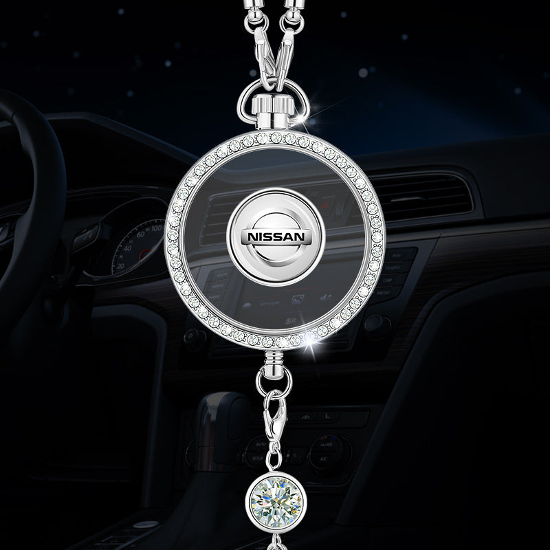 Μενταγιόν με λογότυπο αρωματοθεραπείας αυτοκινήτου από μέταλλο και διαμάντια-GR