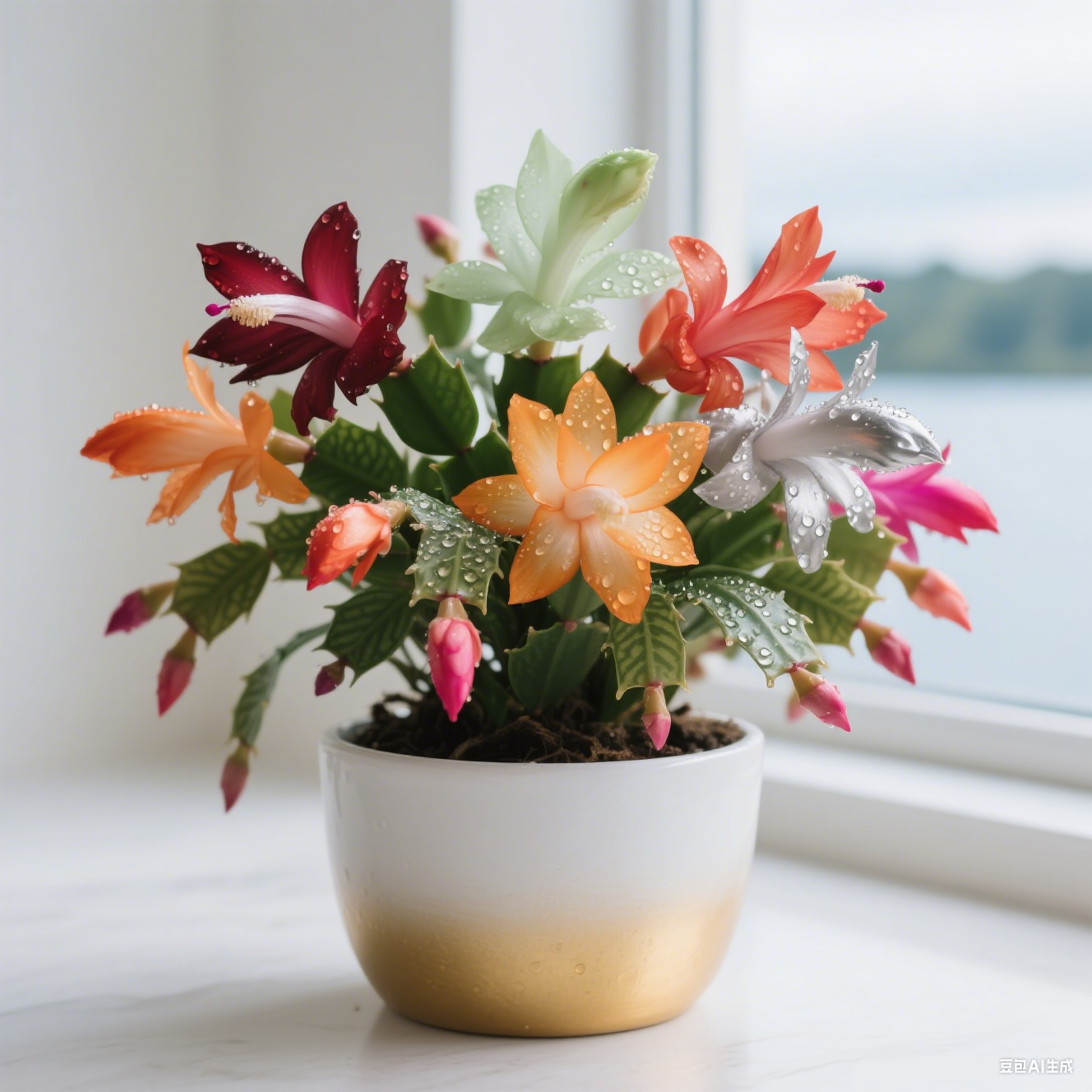 🦀Mieszane kolory cebul Schlumbergera – łatwe w pielęgnacji kwiaty w każdym odcieniu, nawet zimą ❄️🌈