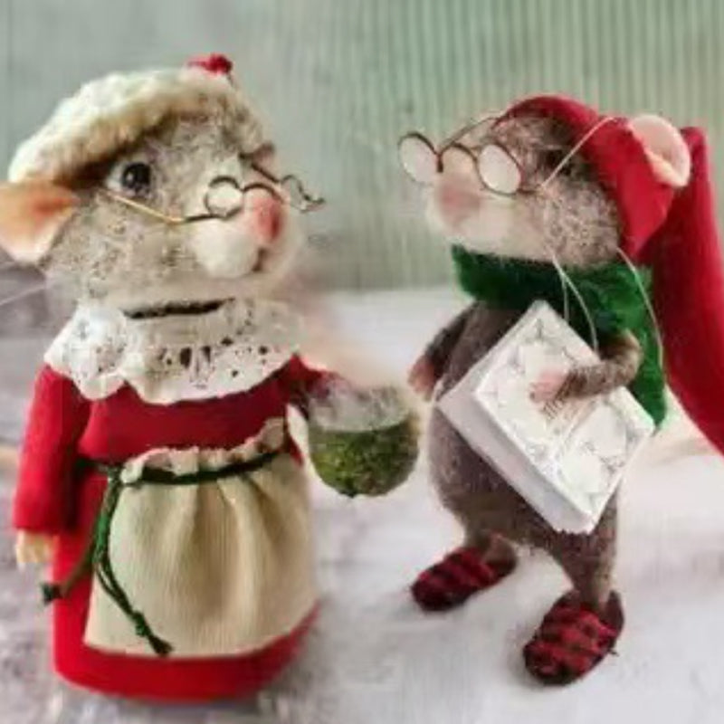 🔥Ponuka 49% zľava 🎁 Očarujúca ihlová plstená myš na dekoráciu-GR