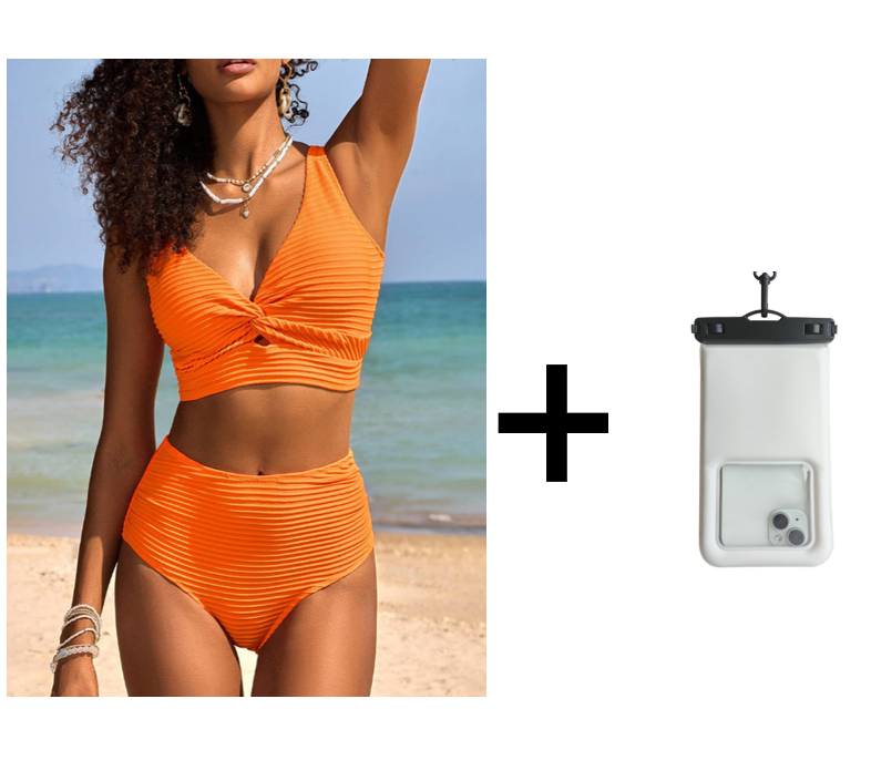 👙Aukšto liemens bikinio komplektas-LT