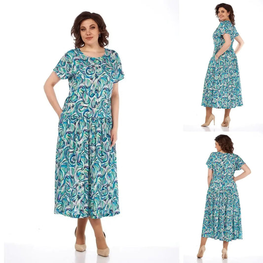 🔥Καλύτερες προσφορές🔥🌺Καλοκαιρινό φόρεμα σιφόν με στάμπα👗-GR