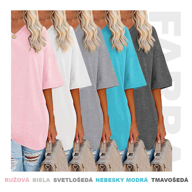 Dámska ležerna majica s výstrihom do V 