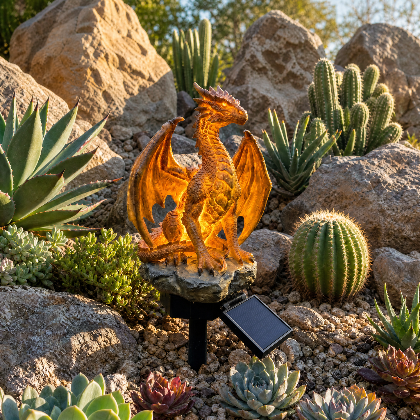 Lampa ogrodowa solarna Dragon's Legacy Golden Embers