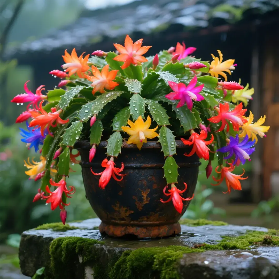 🦀Mieszane kolory cebul Schlumbergera – łatwe w pielęgnacji kwiaty w każdym odcieniu, nawet zimą ❄️🌈