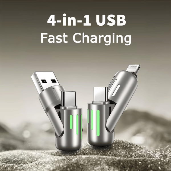 🔥4 viename USB įkrovimo laidas, greitas įkrovimas⚡-LT