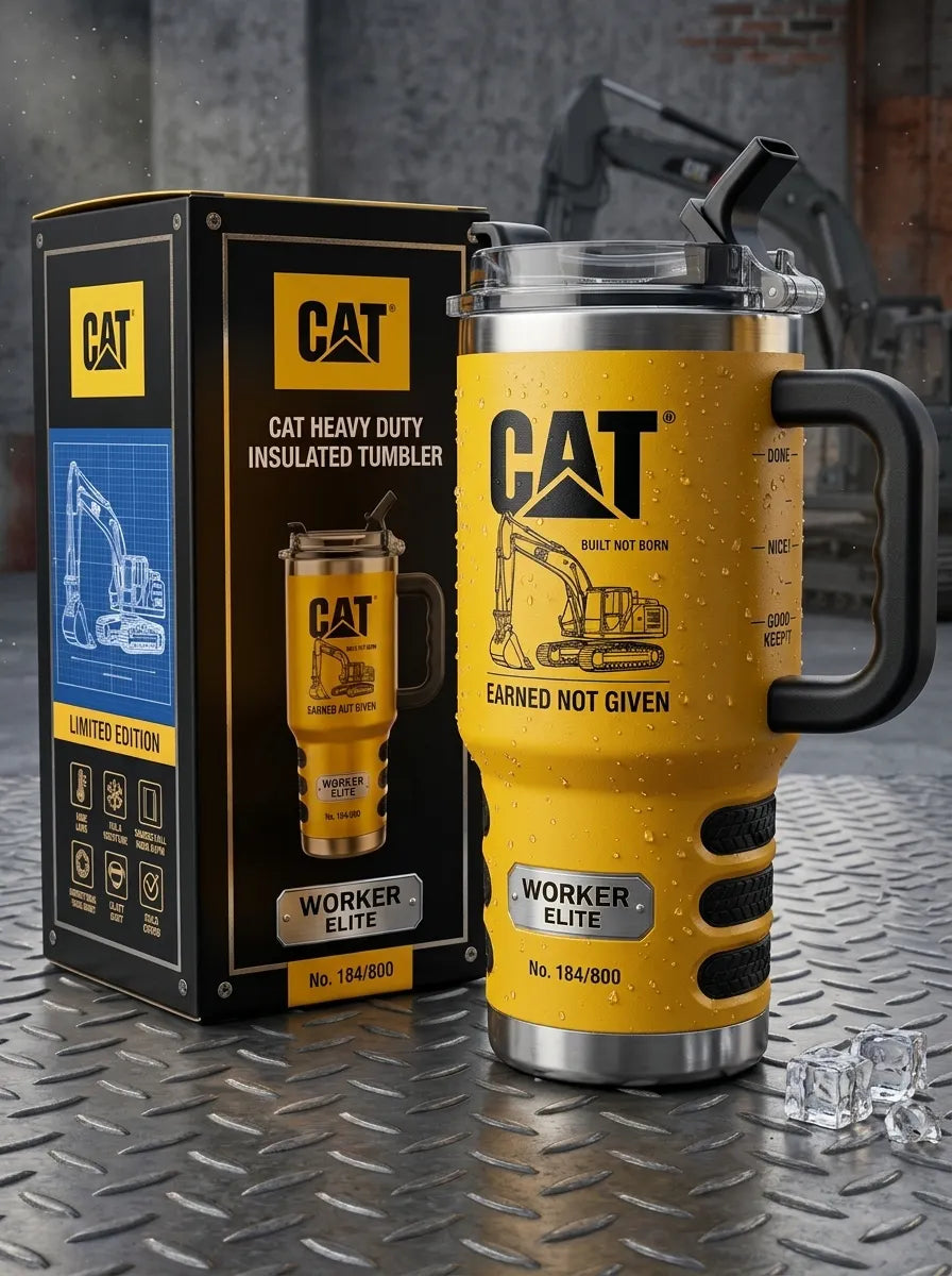 Izolovaný ledový pohár CAT s rukojetí a brčkem C1