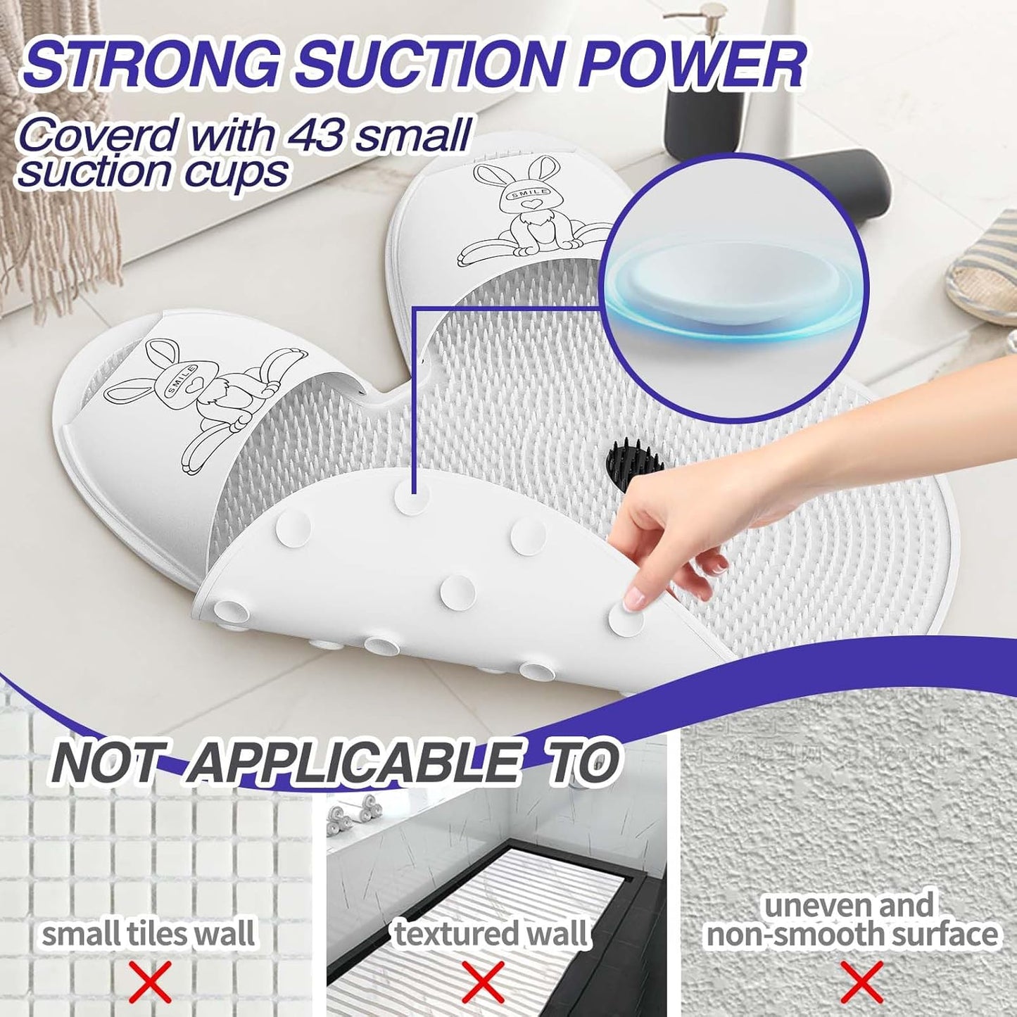 Ypač didelis dušo pėdų šveitimo kilimėlis-LT