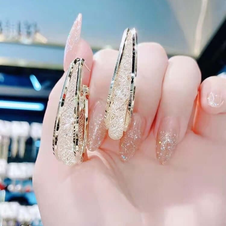 Ovalūs auskarai iš austo tinklelio🔥Akcia -50% PIGIAU🔥-LT 