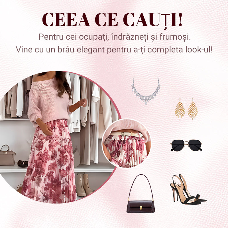 🔥Blusa de cuello redondo y falda estampada de rayas-ES 