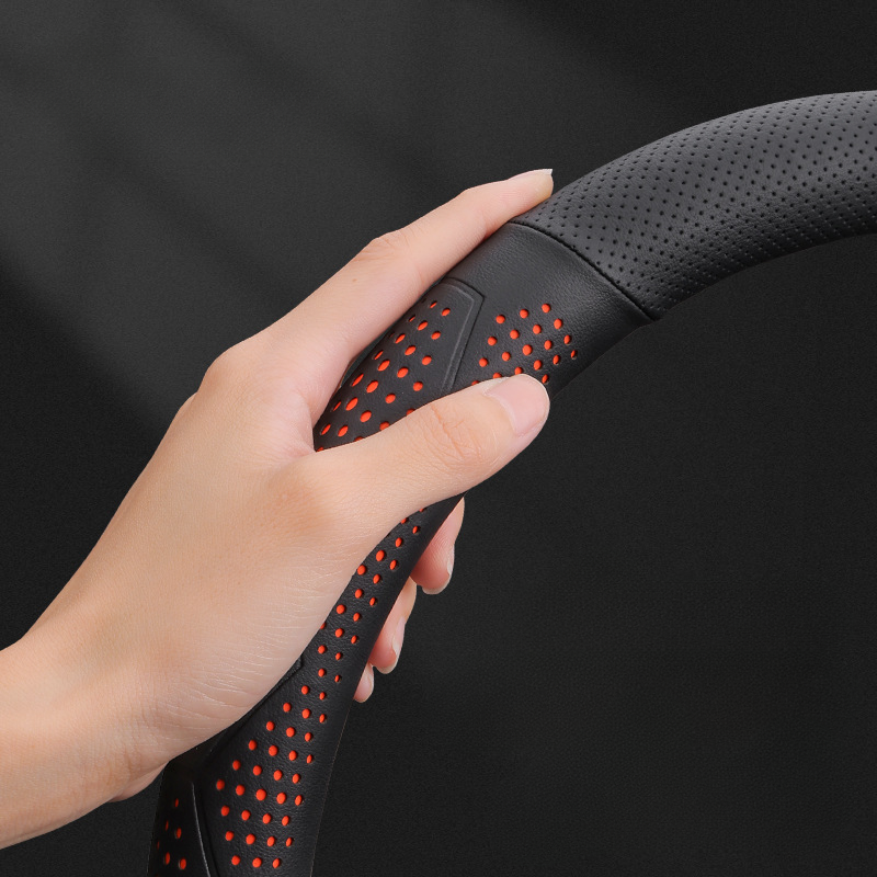 Εξαιρετικά λεπτό, αναπνεύσιμο κάλυμμα τιμονιού από γνήσιο δέρμα με αντιολισθητική λαβή-GR