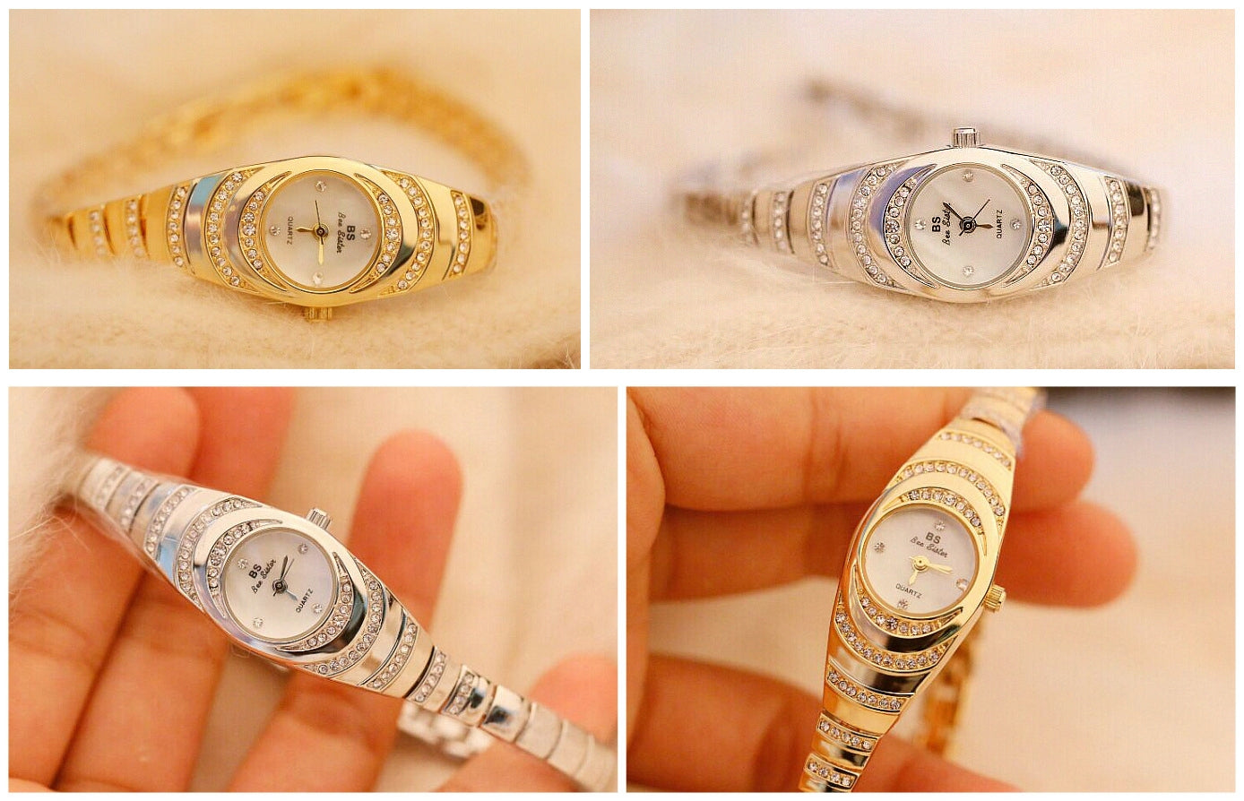 💎Γυναικείο ρολόι με κρυστάλλινο μπρασελέ⌚-GR