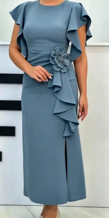 Modna damska plisowana sukienka w kwiaty