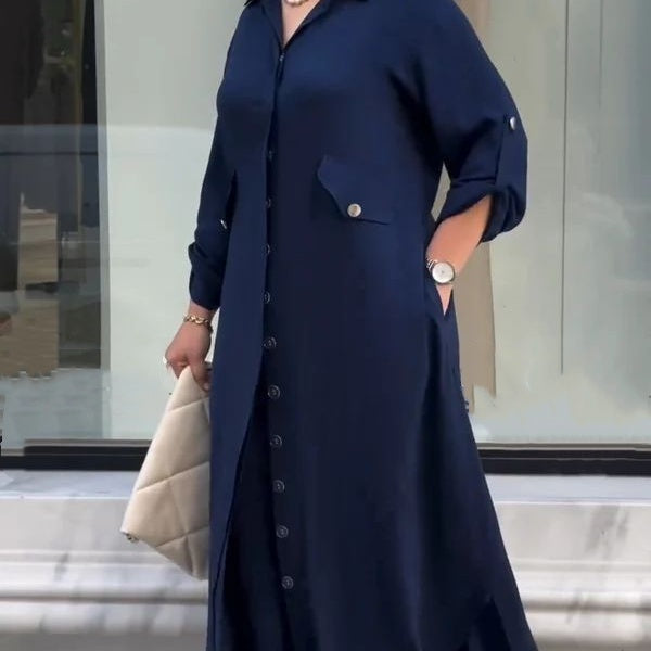 Dviejų dalių rinkinys užsegamas marškiniais ir plačiomis kelnėmis-LT