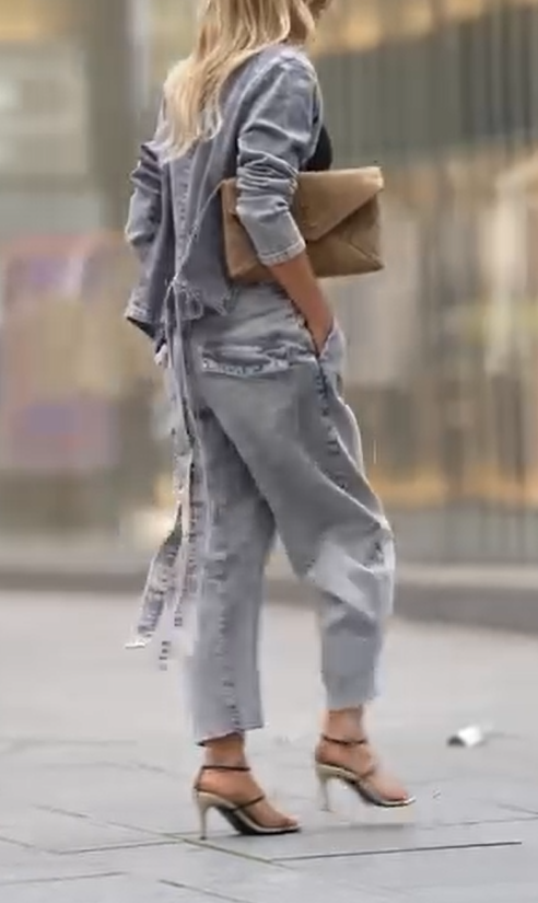 Moteriškas apvalios iškirptės paltas ir kelnės laisvalaikio komplekte-LT