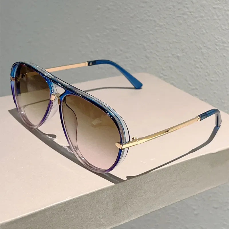 📢📢50% taniej!! ⏰Damskie okulary przeciwsłoneczne w stylu retro z podwójnym mostkiem