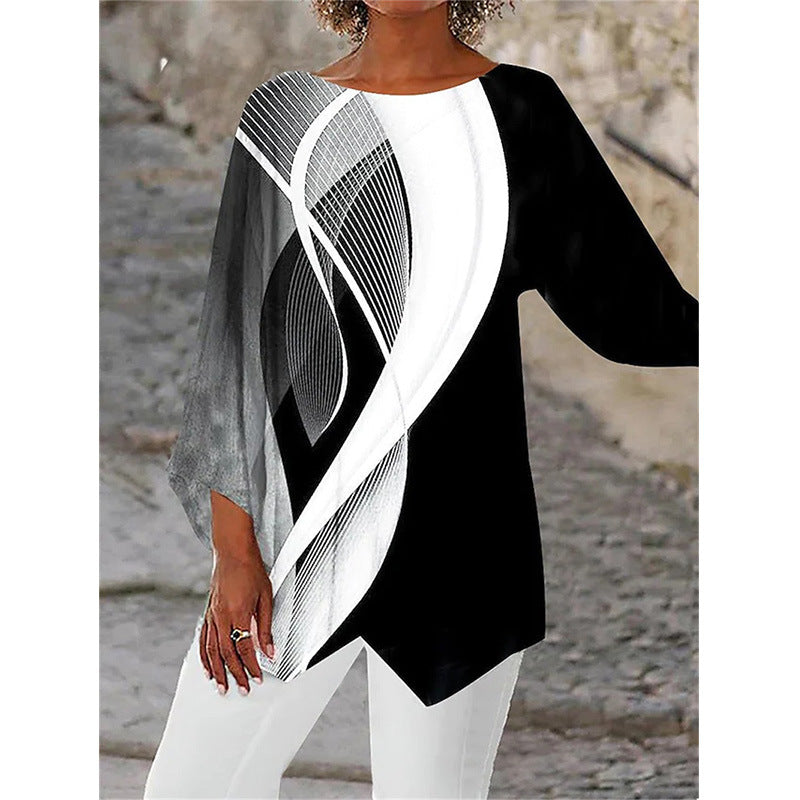 [S-5XL]Νέο πουκάμισο με στρόγγυλη λαιμόκοψη και μακριά μανίκια του 2025-GR