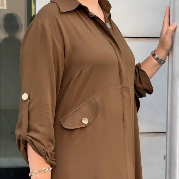 Dviejų dalių rinkinys užsegamas marškiniais ir plačiomis kelnėmis-LT