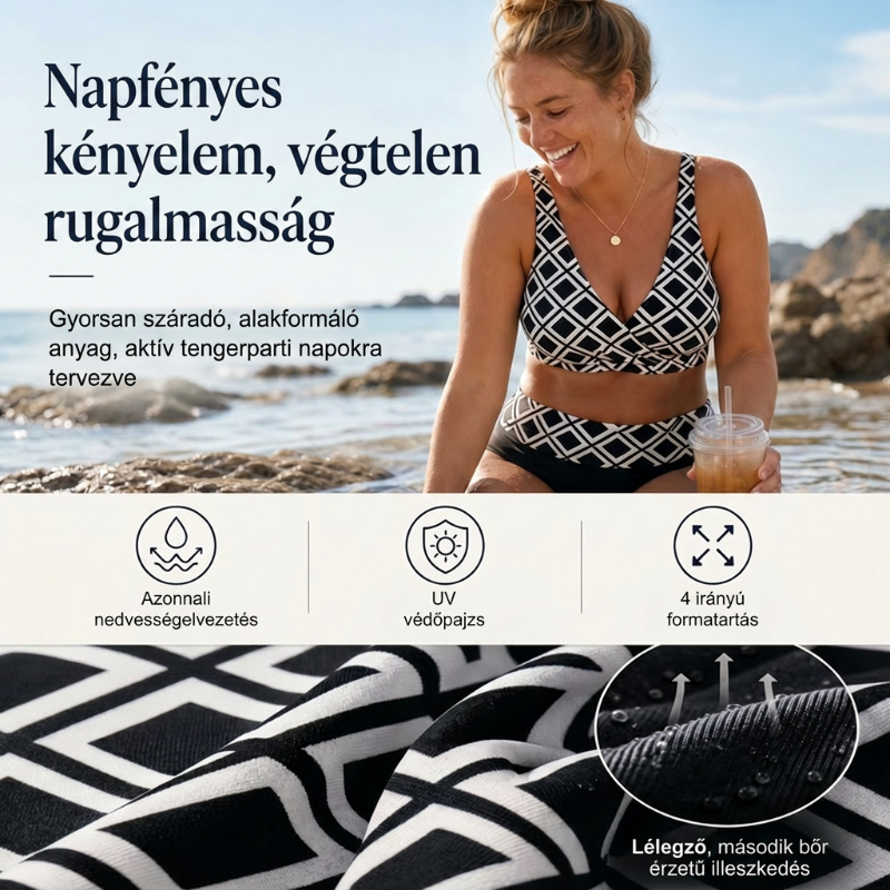 👙🌊Dwuczęściowy damski komplet bikini z wysokim stanem