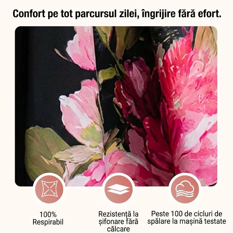 🌸Elegancka, bezrękawa, sukienka midi w kształcie litery A z kwiatowym nadrukiem👗❤️