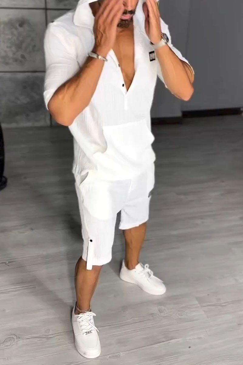 Išskirtinis vyriškas dviejų dalių komplektas su gobtuvu-LT