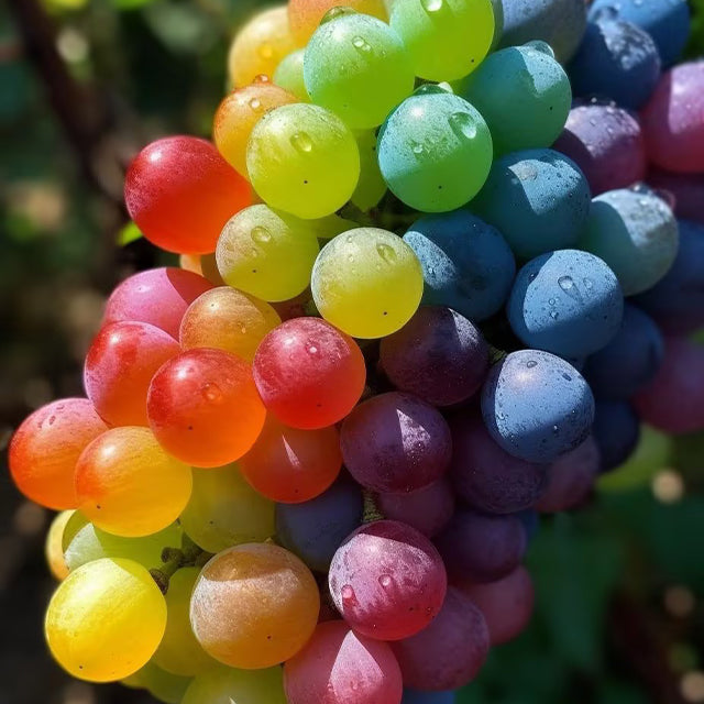 Nowa rzadka, tęczowa, hybrydowa odmiana winogron organicznych