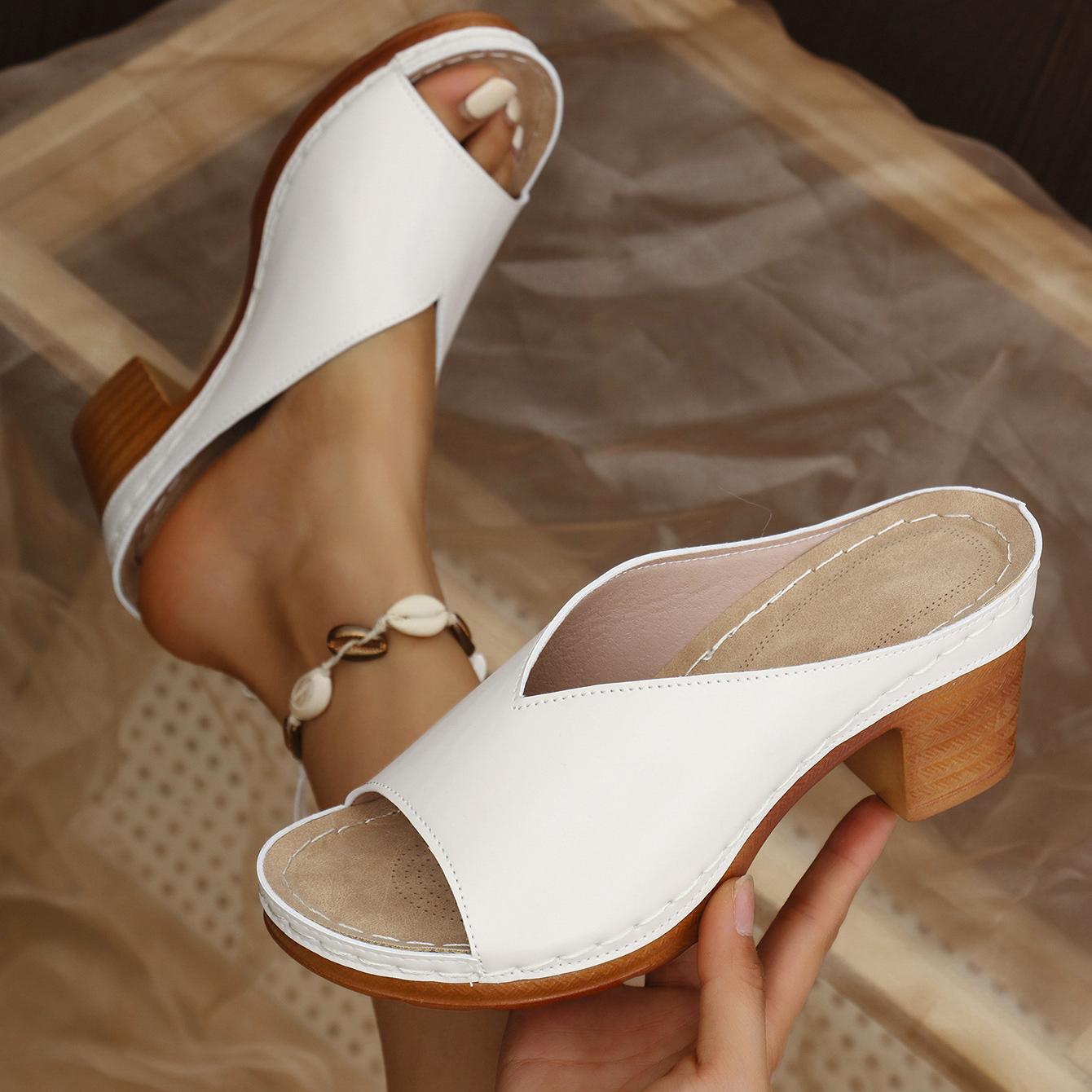 Γυναικεία ορθοπεδικά σανδάλια με μπλοκ τακούνι-GR