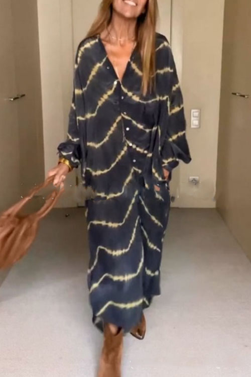 Voľná dlhá sukňa Kathiadress Plus veľkosti s digitálnou potlačou-SK