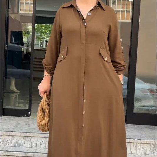 Srajca na gumbe in široke hlače, dvodelni komplet-SI