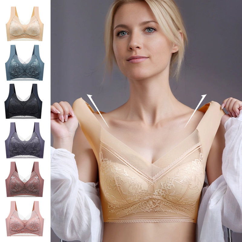 👙 Super patogi ir minkšta moteriška nėriniuota liemenėlė be plieninio žiedo【✨1 + 1 nemokamai】-LT