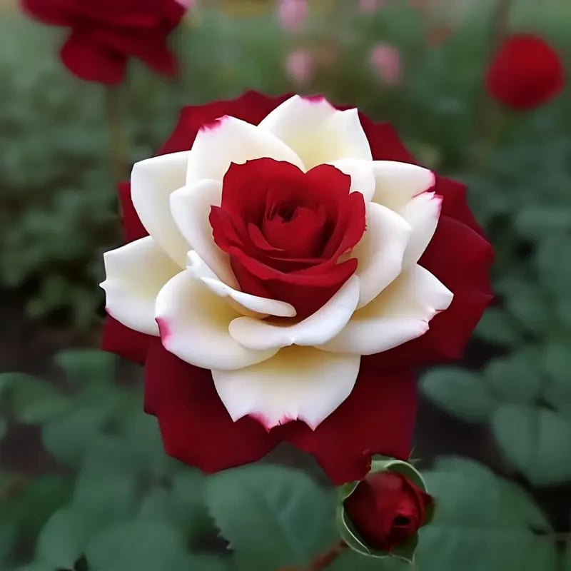 🌹 200/1000 szt. rzadkich nasion bliźniaczej czerwonej i białej róży — Vibrant Garden Blooms